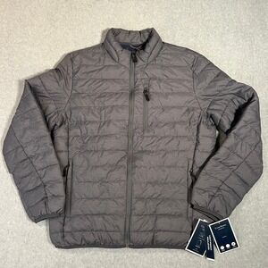 Club Room Performance Mens Grey Lightweight Down Packable Puffer Jacket M NEW